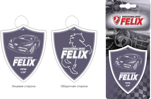 Ароматизатор FELIX Shield / Салон нового авто (листок) /кор.40шт./ 411040032