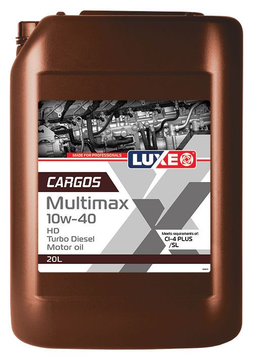 10/40 Cargos Multimax HD Turbo Diesel LUXE  20л. п/синт. API CI-4 Plus/SL, Е7 Масло моторное