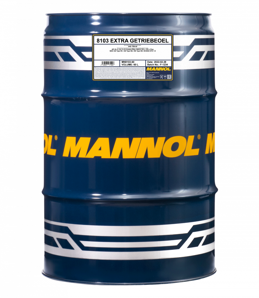 75/90 Extra Gear Oil/ Getriebeoel MANNOL  60л. синт. API GL 4/GL 5 Масло трансмиссионное